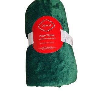 Joyland Plush Throw 50"x 60" Soft & Cozy Green Christmas Blanket Sherpa New Belk